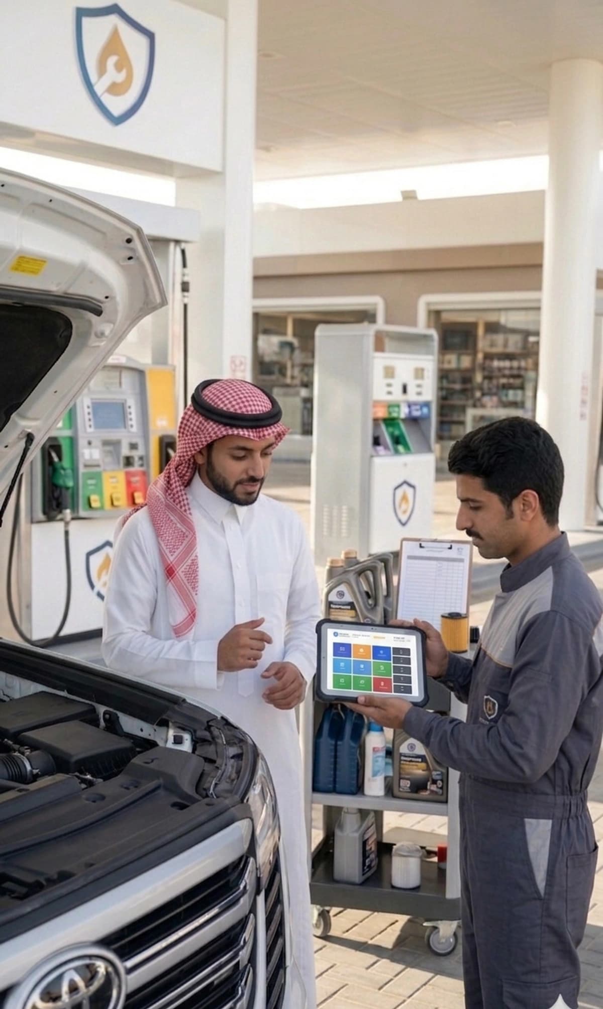 Salon stylist with client